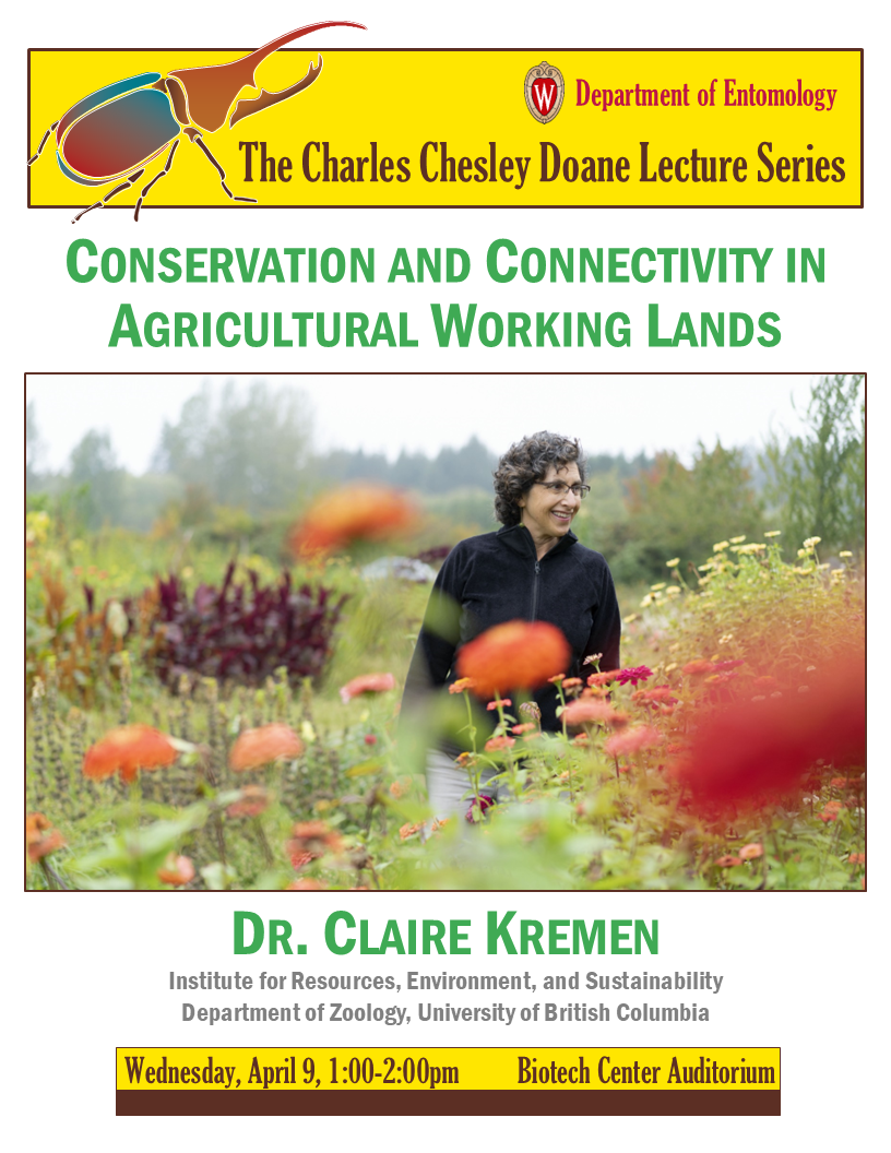 Promotional posted for the Dr. Claire Kremen Doane lecture