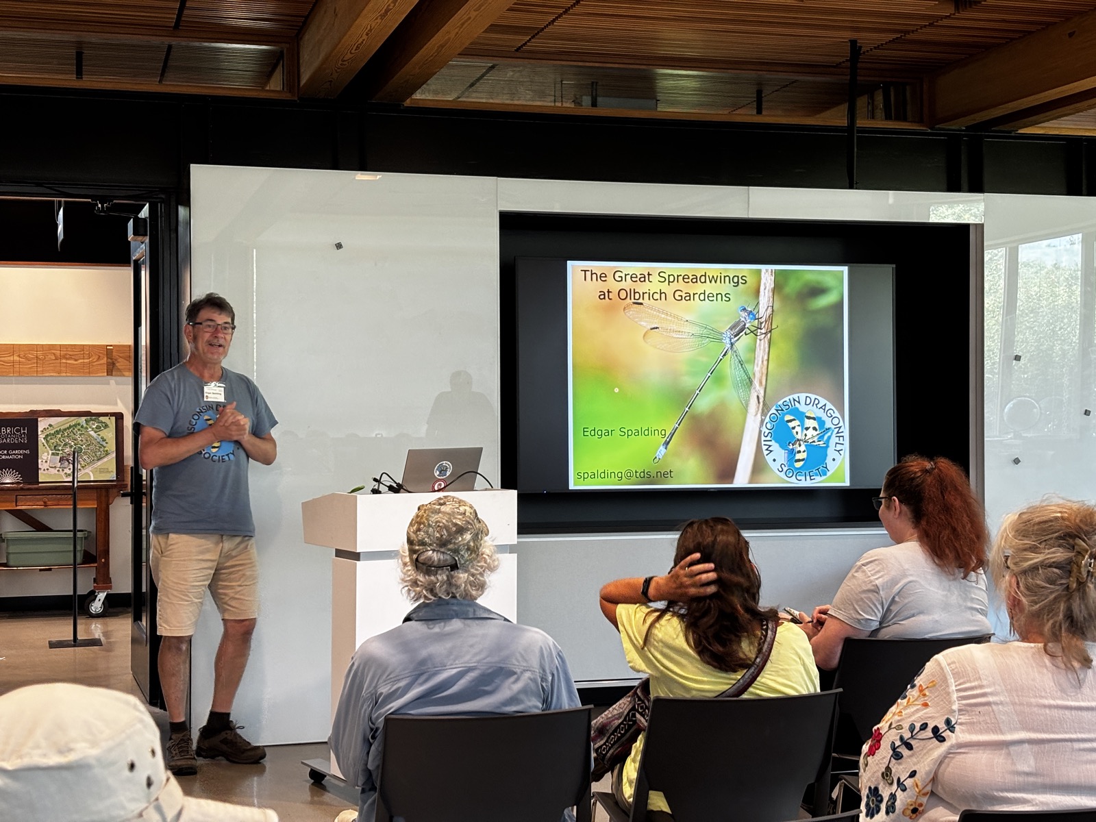 Edgar Spalding of the Wisconsin Dragonfly Society giving a talk at the 2025 Wisconsin Insect Fest